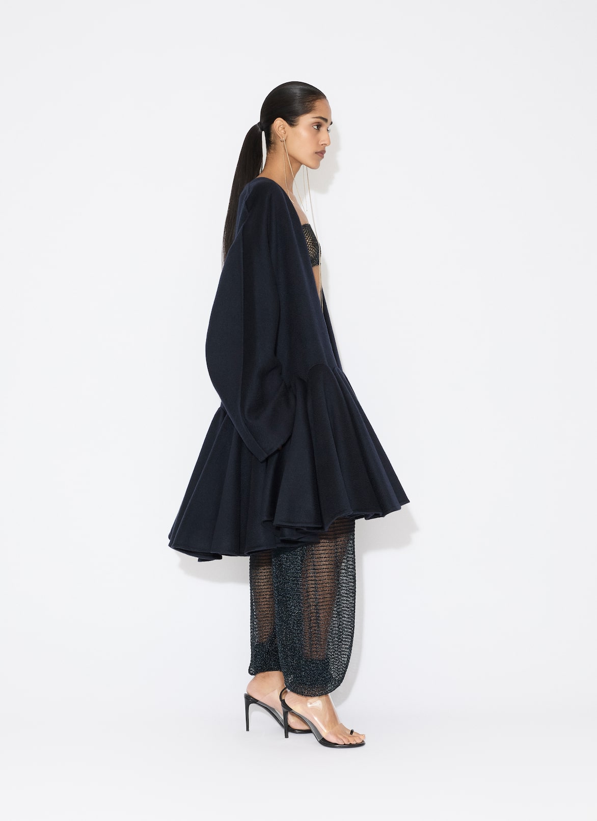 CASHMERE PEPLUM SKIRT ALAÏA DARK BLUE CASHMERE PEPLUM SKIRT